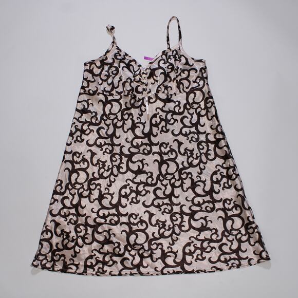 Jean Vincent Cyber Y2K Champagne Pink Mini Silk Slip Dress - Picture 1 of 3